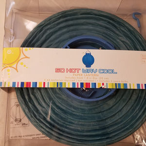 Lighted Blue Paper Lanterns